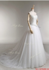Pretty Elegant A Line Strapless Wedding Dresses with Appliques