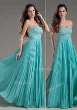 Lovely Empire Strapless Turquoise Long Prom Dress