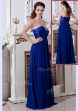 Lovely Empire Sweetheart Long Prom Dress in Royal Blue