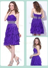Lovely Sweetheart Knee Length Prom Dresses with Ruffles