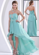 Sexy Sweetheart High Low Prom Dress with Beading