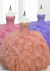 Low Price Ball Gown Sweetheart Quinceanera Dresses with Beading