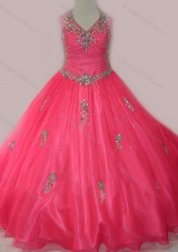 Fashionable Beaded and Applique Mini Quinceanera Dress with V Neck
