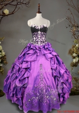 Latest Really Puffy Purple Quinceanera Gown with Beading and Bubbles