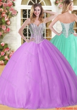Discount Puffy Skirt Tulle Quinceanera Gown with Beading for 201