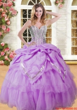 Spring Luxurious Visible Boning Beaded and Bubble Quinceanera Dress in Organza