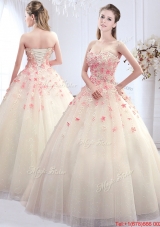 Simple Applique Decorated Skirt Wedding Dress with Sweetheart