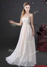 Fashionable Chiffon Applique and Laced Prom Dress with Sweetheart