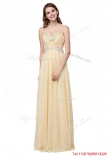Simple Empire Sweetheart Chiffon Applique and Beaded Long Prom Dresses for Graduation
