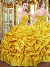 Sleeveless Beading and Pick Ups Lace Up Quinceanera Dresses