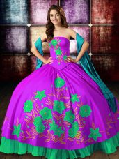 Multi-color Sleeveless Satin Lace Up 15 Quinceanera Dress for Military Ball and Sweet 16 and Quinceanera