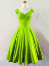 Inexpensive Sleeveless Ruching Lace Up Bridesmaid Gown