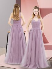 Lilac Halter Top Zipper Ruching Prom Dress Sleeveless