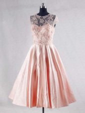 On Sale Pink Zipper Scoop Beading and Appliques Homecoming Dresses Taffeta Sleeveless
