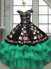 Multi-color Sleeveless Organza and Taffeta Lace Up Quince Ball Gowns for Military Ball and Sweet 16 and Quinceanera