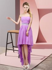 Deluxe Lavender Party Dress Prom and Party with Beading Sweetheart Sleeveless Lace Up
