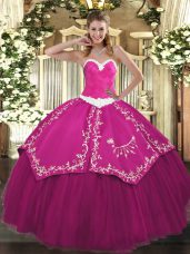 Sleeveless Appliques and Embroidery Lace Up Sweet 16 Quinceanera Dress