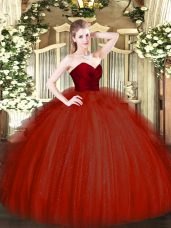 Sleeveless Ruffles Zipper Ball Gown Prom Dress