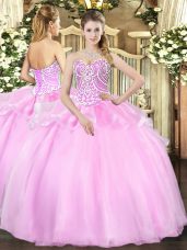 Eye-catching Sleeveless Beading Lace Up Quinceanera Gowns