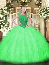 Sweet 16 Quinceanera Dress Sweet 16 and Quinceanera with Beading and Ruffles Scoop Sleeveless Zipper