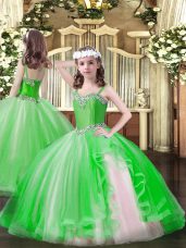 Evening Gowns Party and Quinceanera with Beading Straps Sleeveless Lace Up