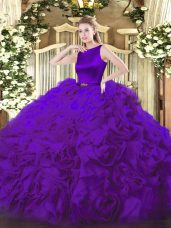 Free and Easy Floor Length Ball Gowns Sleeveless Purple Sweet 16 Dresses Clasp Handle