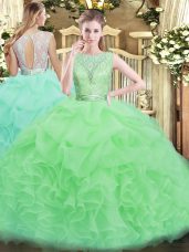 Free and Easy Ball Gowns Ball Gown Prom Dress Scoop Organza Sleeveless Floor Length Backless