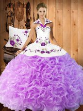 Deluxe Sleeveless Embroidery Lace Up Sweet 16 Quinceanera Dress