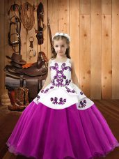 Excellent Fuchsia Sleeveless Organza Zipper Girls Pageant Dresses for Sweet 16 and Quinceanera