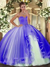 Lavender Lace Up Sweetheart Beading Quinceanera Gowns Tulle Sleeveless