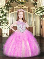 Floor Length Ball Gowns Sleeveless Lilac Custom Made Pageant Dress Zipper