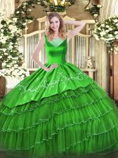 Ball Gowns Sweet 16 Dress Scoop Organza Sleeveless Floor Length Side Zipper