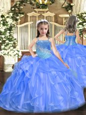 Organza and Sequined Sleeveless Floor Length Pageant Dress Toddler and Ruffles and Sequins