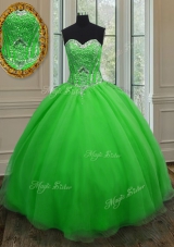 Sleeveless Floor Length Beading and Belt Lace Up 15 Quinceanera Dress