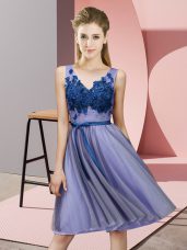 Discount Lavender V-neck Neckline Appliques Damas Dress Sleeveless Lace Up