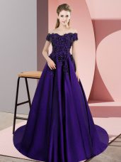 New Style Purple Off The Shoulder Neckline Lace Sweet 16 Dresses Sleeveless Zipper