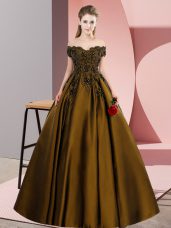 New Arrival Brown Sleeveless Floor Length Lace Zipper Sweet 16 Quinceanera Dress