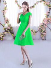 Fabulous Green Cap Sleeves Lace Lace Up Wedding Party Dress for Wedding Party