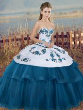 Shining Sleeveless Lace Up Floor Length Embroidery and Bowknot Sweet 16 Quinceanera Dress