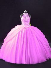 Custom Made Floor Length Ball Gowns Sleeveless Lilac Vestidos de Quinceanera Lace Up
