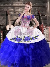 Gorgeous Floor Length Ball Gowns Sleeveless Royal Blue Sweet 16 Dress Lace Up