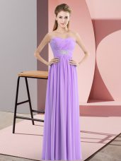 Charming Sleeveless Zipper Floor Length Beading Prom Evening Gown