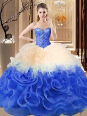 Multi-color Sleeveless Beading and Ruffles Floor Length Ball Gown Prom Dress