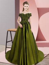 Romantic Olive Green Sleeveless Floor Length Lace Zipper Vestidos de Quinceanera