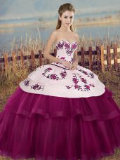Discount Sleeveless Embroidery and Bowknot Lace Up Quinceanera Gowns