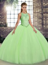 Sumptuous Vestidos de Quinceanera Military Ball and Sweet 16 and Quinceanera with Embroidery Scoop Sleeveless Lace Up