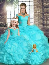 Attractive Sleeveless Beading and Ruffles Lace Up Sweet 16 Quinceanera Dress