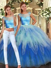 Sleeveless Lace and Ruffles Backless Quinceanera Dresses