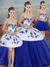 Floor Length Ball Gowns Sleeveless Royal Blue Ball Gown Prom Dress Lace Up