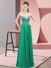 Luxury Floor Length Turquoise Prom Evening Gown Sweetheart Sleeveless Zipper